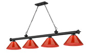 Cordon 4 Light 81.25" Billiard, Plastic Shades in Bronze