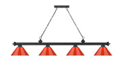 Cordon 4 Light 81.25" Billiard, Plastic Shades in Bronze