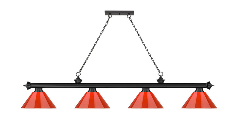Cordon 4 Light 81.25" Billiard, Plastic Shades in Bronze