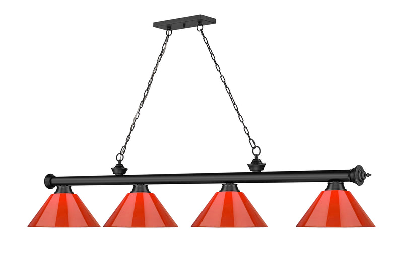 Cordon 4 Light 81.25" Billiard, Plastic Shades in Bronze