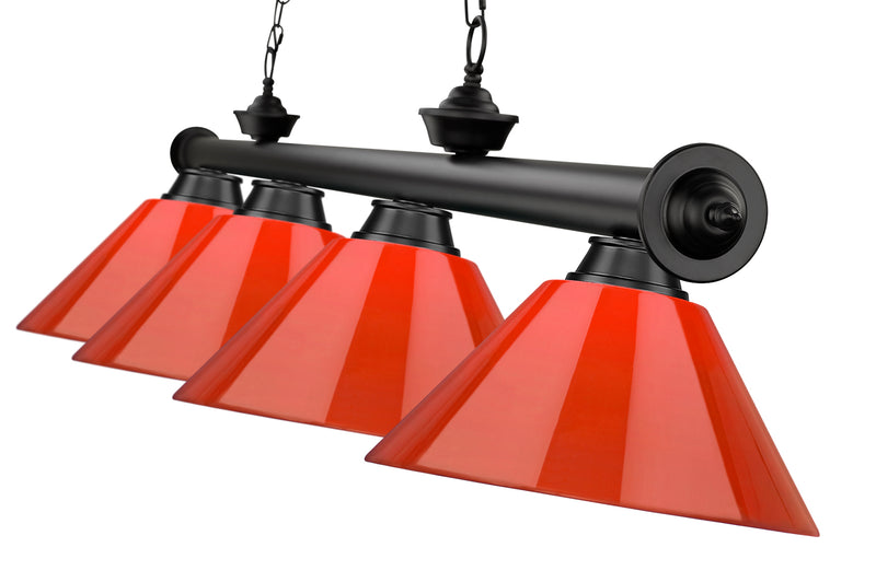 Cordon 4 Light 81.25" Billiard, Plastic Shades in Bronze