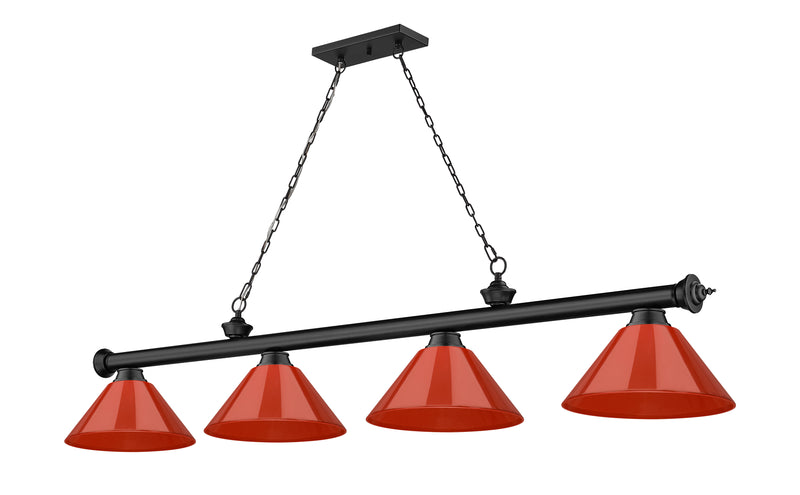Cordon 4 Light 81.25" Billiard, Plastic Shades in Bronze