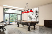 Cordon 4 Light 81.25" Billiard, Plastic Shades in Bronze in a room setting