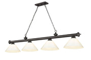 Cordon 4 Light 81.25" Billiard, Plastic Shades in Bronze