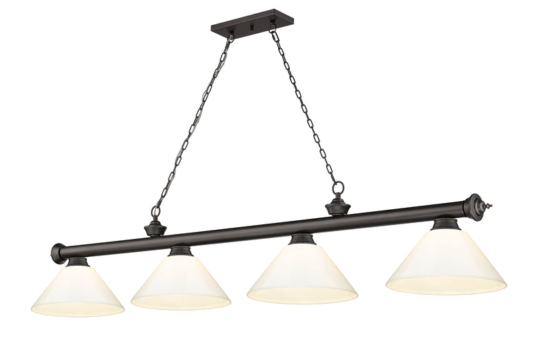 Cordon 4 Light 81.25" Billiard, Plastic Shades in Bronze