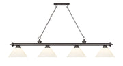 Cordon 4 Light 81.25" Billiard, Plastic Shades in Bronze