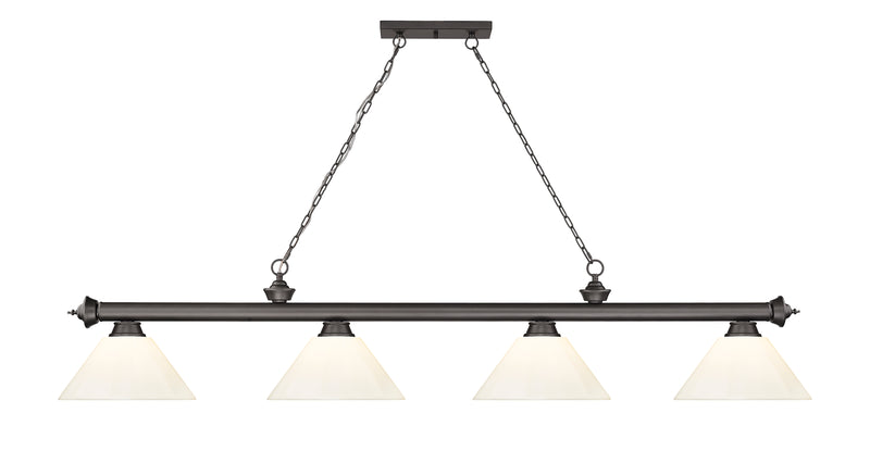 Cordon 4 Light 81.25" Billiard, Plastic Shades in Bronze