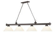 Cordon 4 Light 81.25" Billiard, Plastic Shades in Bronze