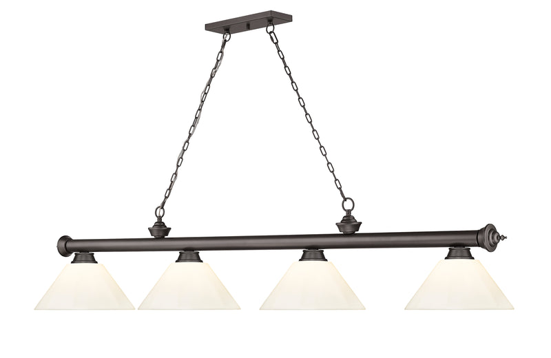 Cordon 4 Light 81.25" Billiard, Plastic Shades in Bronze