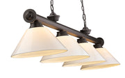 Cordon 4 Light 81.25" Billiard, Plastic Shades in Bronze