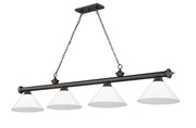 Cordon 4 Light 81.25" Billiard, Plastic Shades in Bronze