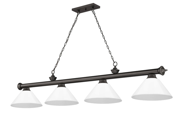 Cordon 4 Light 81.25" Billiard, Plastic Shades in Bronze