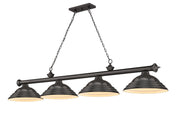Cordon 4 Light 81.75" Billiard, Metal Shades (ST) in Bronze