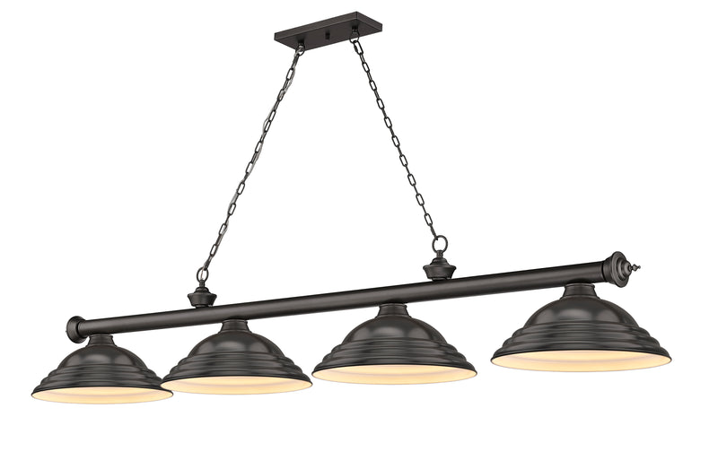 Cordon 4 Light 81.75" Billiard, Metal Shades (ST) in Bronze