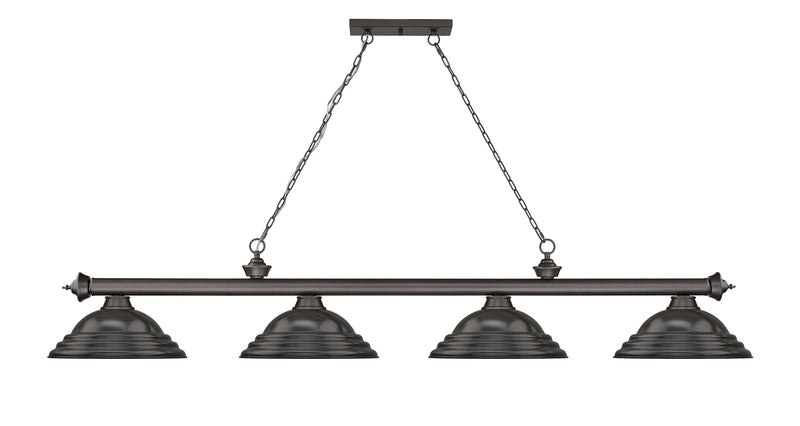 Cordon 4 Light 81.75" Billiard, Metal Shades (ST) in Bronze