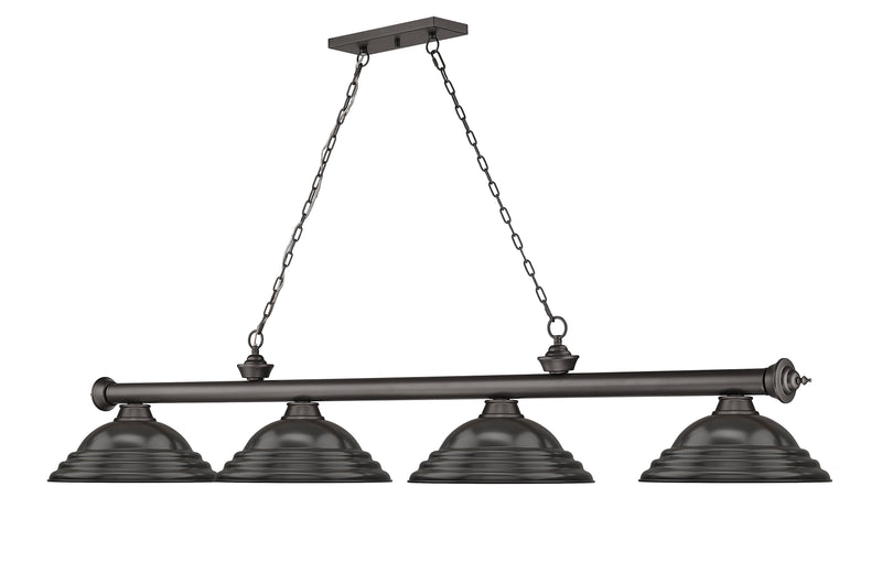 Cordon 4 Light 81.75" Billiard, Metal Shades (ST) in Bronze