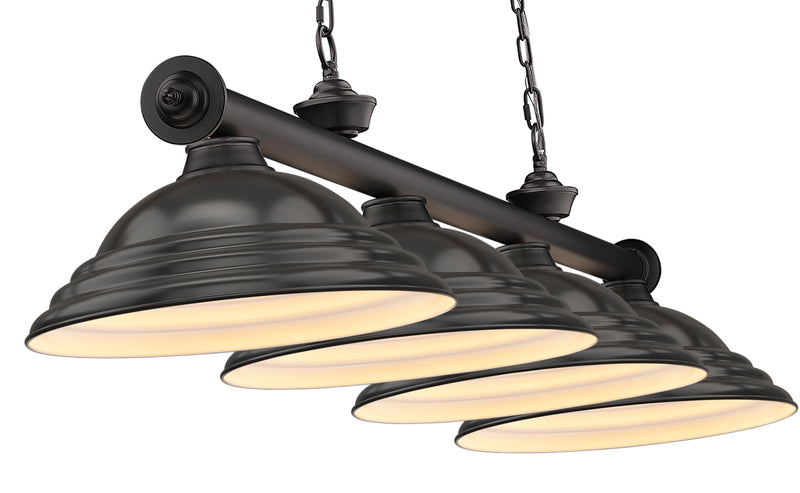 Cordon 4 Light 81.75" Billiard, Metal Shades (ST) in Bronze