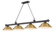 Cordon 4 Light 81.75" Billiard, Metal Shades (ST) in Bronze