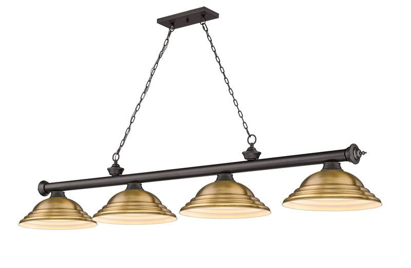 Cordon 4 Light 81.75" Billiard, Metal Shades (ST) in Bronze