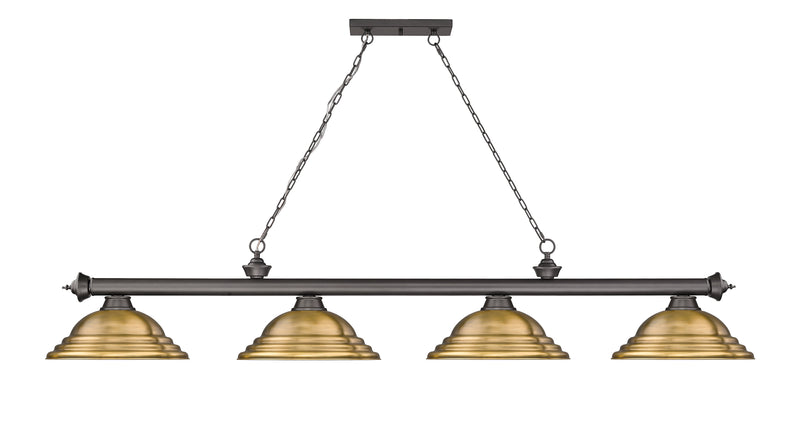 Cordon 4 Light 81.75" Billiard, Metal Shades (ST) in Bronze