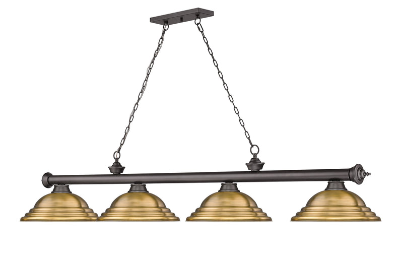 Cordon 4 Light 81.75" Billiard, Metal Shades (ST) in Bronze