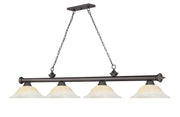 Cordon 4 Light 81.75" Billiard, Glass Shades in Bronze
