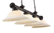 Cordon 4 Light 81.75" Billiard, Glass Shades in Bronze