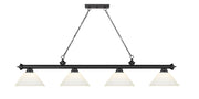 Cordon 4 Light 81.25" Billiard, Glass Shades (A) in Matte Black