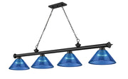 Cordon 4 Light 81.25" Billiard, Acrylic Shades in Matte Black