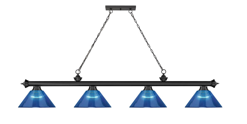 Cordon 4 Light 81.25" Billiard, Acrylic Shades in Matte Black