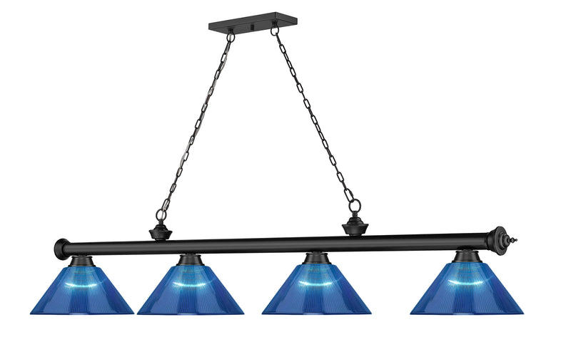 Cordon 4 Light 81.25" Billiard, Acrylic Shades in Matte Black