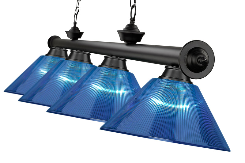 Cordon 4 Light 81.25" Billiard, Acrylic Shades in Matte Black