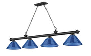 Cordon 4 Light 81.25" Billiard, Acrylic Shades in Matte Black