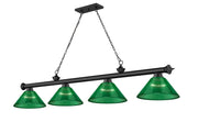 Cordon 4 Light 81.25" Billiard, Acrylic Shades in Matte Black