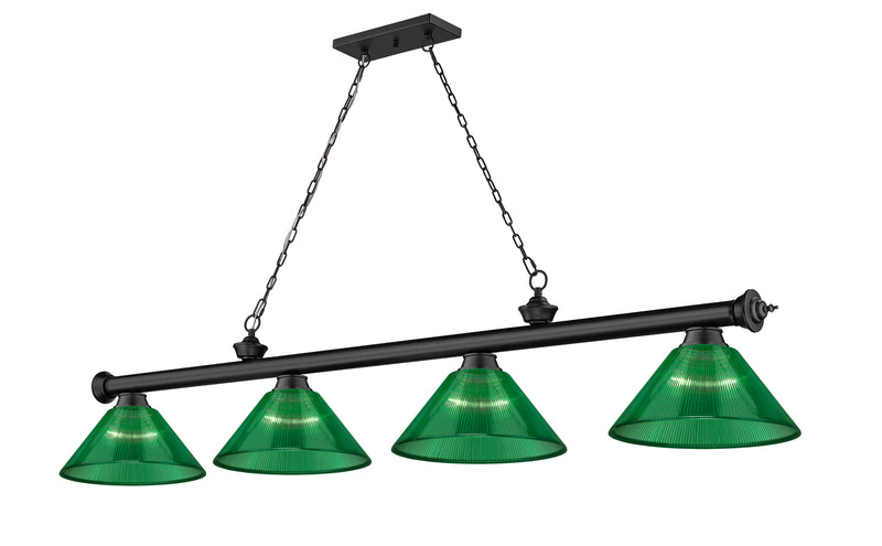 Cordon 4 Light 81.25" Billiard, Acrylic Shades in Matte Black