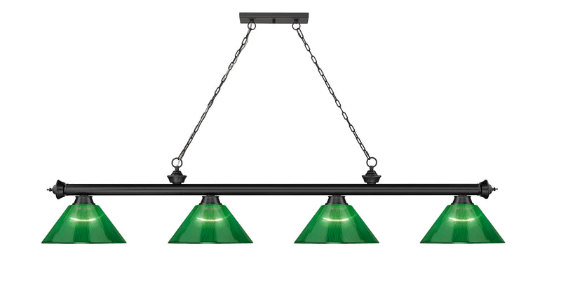 Cordon 4 Light 81.25" Billiard, Acrylic Shades in Matte Black