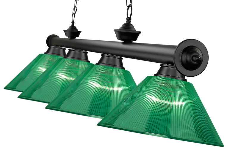 Cordon 4 Light 81.25" Billiard, Acrylic Shades in Matte Black