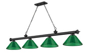 Cordon 4 Light 81.25" Billiard, Acrylic Shades in Matte Black
