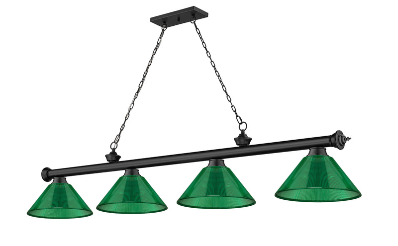 Cordon 4 Light 81.25" Billiard, Acrylic Shades in Matte Black
