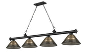 Cordon 4 Light 81.25" Billiard, Acrylic Shades in Matte Black