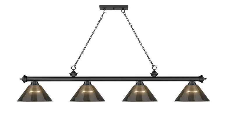 Cordon 4 Light 81.25" Billiard, Acrylic Shades in Matte Black
