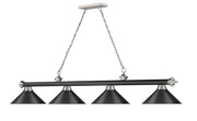 Cordon 4 Light 81.25" Billiard, Matte Black + Brushed Nickel with Matte Black Shades in Matte Black + Brushed Nickel