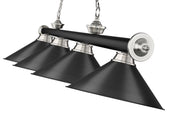 Cordon 4 Light 81.25" Billiard, Matte Black + Brushed Nickel with Matte Black Shades in Matte Black + Brushed Nickel