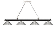 Cordon 4 Light 81.75" Billiard, Metal Shades (ST) in Matte Black + Brushed Nickel