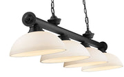 Cordon 4 Light 81.25" Billiard, Glass Shades (D) in Matte Black