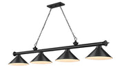 Cordon 4 Light 81.25" Billiard, Matte Black with Matte Black Shades in Matte Black