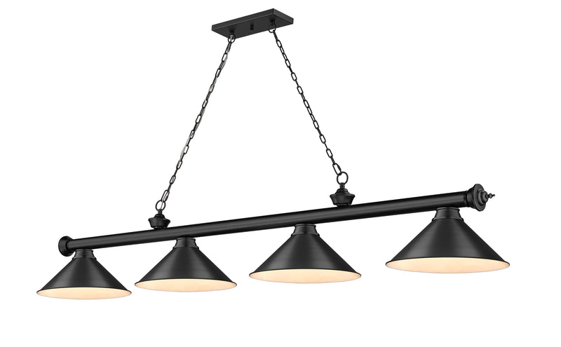 Cordon 4 Light 81.25" Billiard, Matte Black with Matte Black Shades in Matte Black