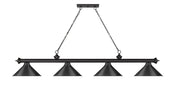 Cordon 4 Light 81.25" Billiard, Matte Black with Matte Black Shades in Matte Black