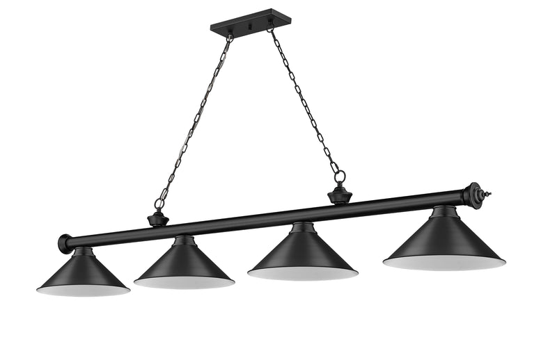Cordon 4 Light 81.25" Billiard, Matte Black with Matte Black Shades in Matte Black
