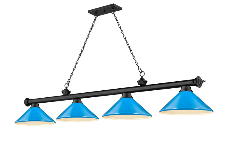 Cordon 4 Light 81.75" Billiard, Metal Shades (M) in Matte Black